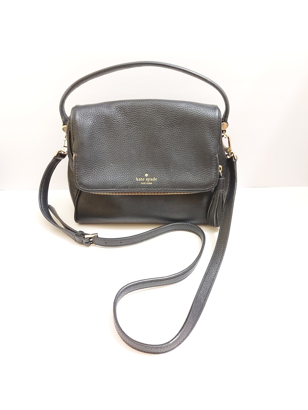 Kate Spade New York black grained leather women's bag